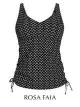 Rosa Faia Swimwear Malaika black/white tankini top