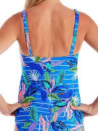 Rosa Faia Swimwear Noemi blue/print tankini top