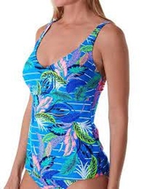 Rosa Faia Swimwear Noemi blue/print tankini top