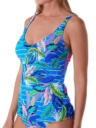 Rosa Faia Swimwear Noemi blue/print tankini top