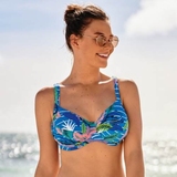 Rosa Faia Swimwear Sibel blue/print soft-cup bikini bra