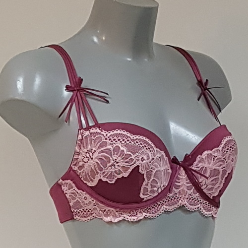 Sapph Rose Bertin pink padded bra