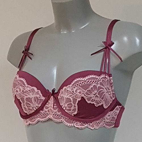 Sapph Rose Bertin pink padded bra