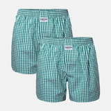 Zaccini Woven green/white loose fit boxer short