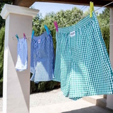 Zaccini Woven blue/white loose fit boxer short