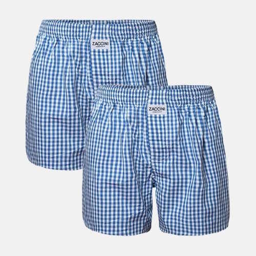 Zaccini Woven blue/white loose fit boxer short