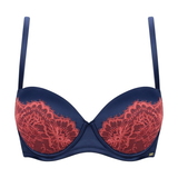 Sapph Ludivine navy/pink padded bra