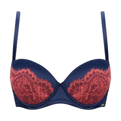 Sapph Ludivine navy/pink padded bra