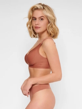 LingaDore Daily Soft Sensation leather brown thong