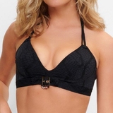 LingaDore Beach Black Snake black padded bikini bra