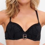 LingaDore Beach Black Snake black padded bikini bra