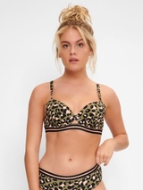 LingaDore Beach Black Panter animal print padded bikini bra