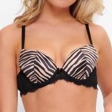 LingaDore Striped Zebra black/print push up bra