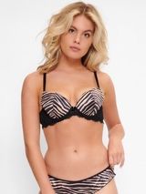 LingaDore Striped Zebra black/print push up bra