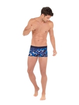 HOM Madrague blue/print boxer short