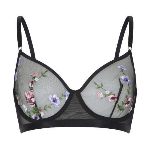 LingaDore LingaDore Love flower Mesh black/print non-padded bra