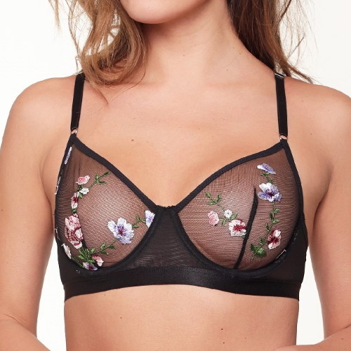 LingaDore LingaDore Love flower Mesh black/print non-padded bra