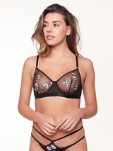 LingaDore LingaDore Love flower Mesh black/print non-padded bra