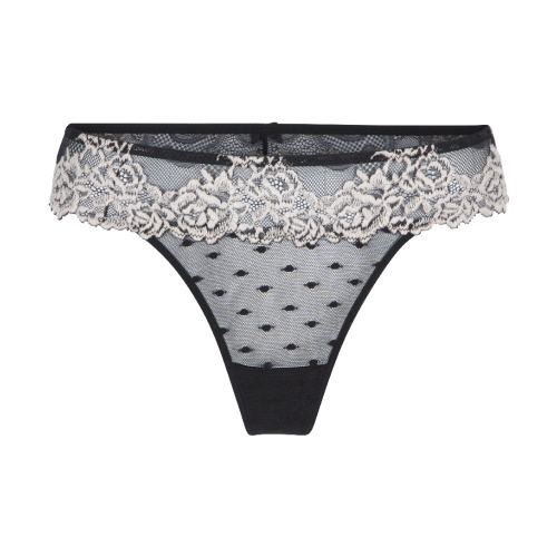 LingaDore Black & Sand black/ivory thong