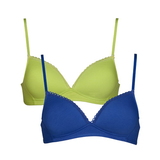 My Basic by After Eden Comfy blue/lime wireless bra