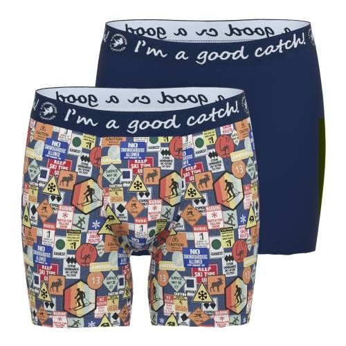 A Fish Named Fred Wintersport  navy/print boxer short