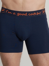 A Fish Named Fred Racing navy/print boxer short