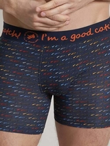 A Fish Named Fred Racing navy/print boxer short