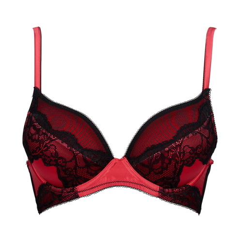 After Eden Norree red/black push up bra