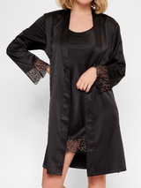 LingaDore Night In love with embroidery black/copper kimono