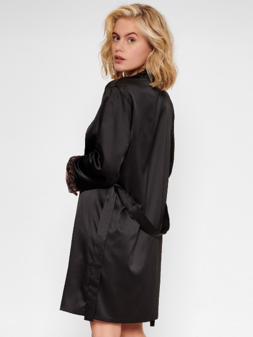 LingaDore Night In love with embroidery black/copper kimono
