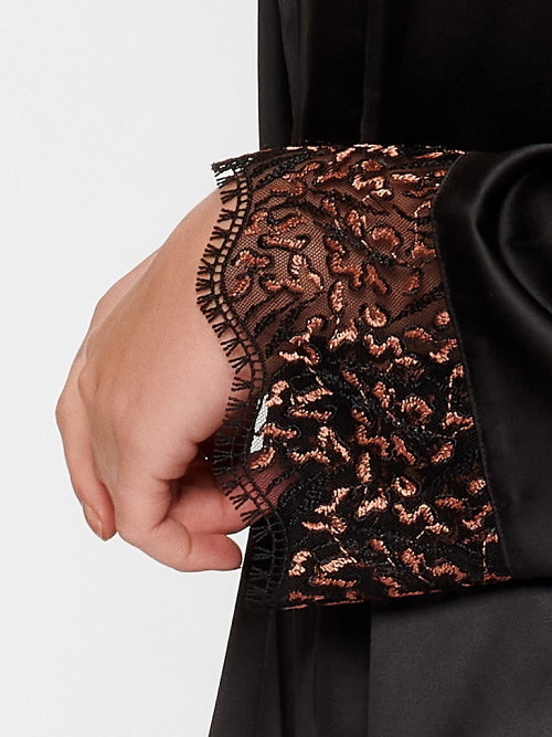 LingaDore Night In love with embroidery black/copper kimono
