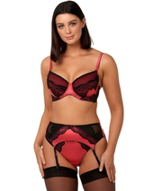 After Eden D-Cup & Up Nikita red/black suspender