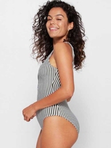 LingaDore Beach Summer Stripes grey/white bathingsuit