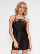 LingaDore Night Black Flower black slipdress