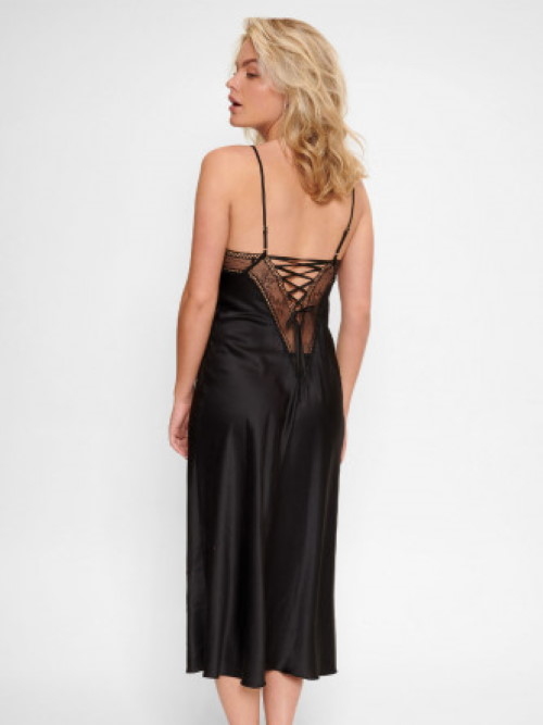 LingaDore Night Edgy Black. black slipdress