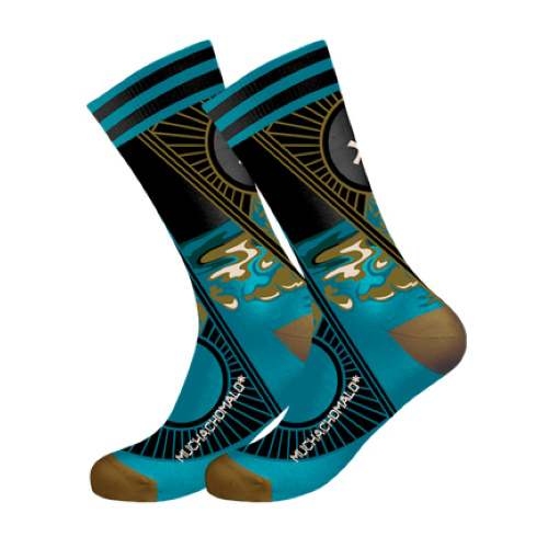 Muchachomalo Another One Bites aqua/print socks