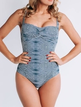 Bomain Fine Grafic petrol bathingsuit