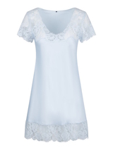 LingaDore Night Daily Satin illusion blue nightdress