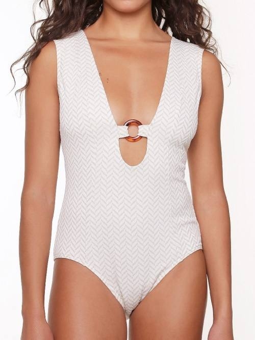 LingaDore Beach Fishbone ivory/print bathingsuit