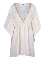 LingaDore Beach Fishbone ivory/print kaftan