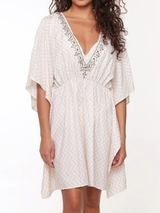 LingaDore Beach Fishbone ivory/print kaftan