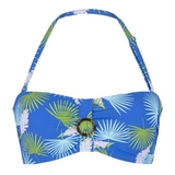 LingaDore Beach Palm Leaf blue/print padded bikini bra