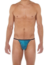 HOM Fano Plume aqua/print men thong
