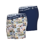 A Fish Named Fred Brazil navy/print boxer short