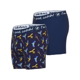A Fish Named Fred Parrot navy/print boxer short