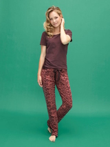 Charlie Choe Wild Hearted terracotta pyjama pant