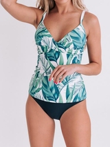 Bomain Lyon green/print tankini set
