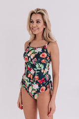 Bomain Venice navy/print tankini set