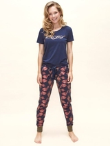 Charlie Choe Wild Flora navy/print pyjama pant