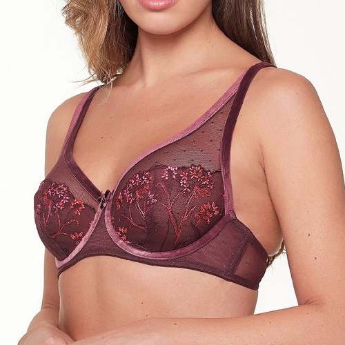 LingaDore Winetasting bordeaux non-padded bra
